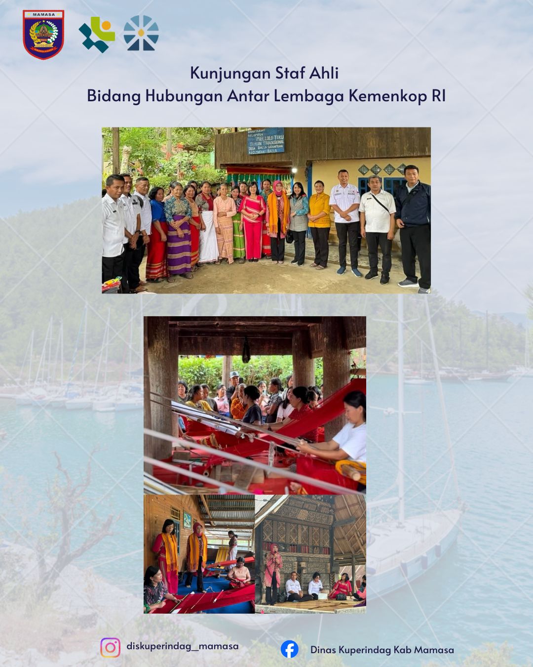 Kunjungan Kerja Strategis Staf Ahli Bidang Hubungan Antar Lembaga Kemenkop RI ke Pengrajin Kain Tenun Lokal