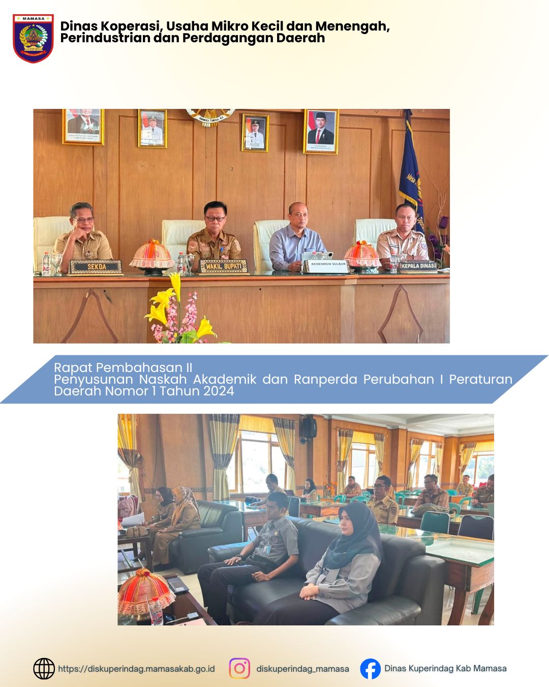 Rapat Pembahasan II Penyusunan Naskah Akademik dan Ranperda Perubahan I Peraturan Daerah Nomor 1 Tahun 2024